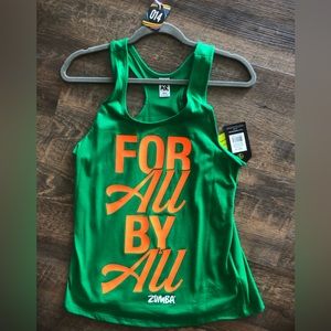 Zumba Green Razor Back Tank Top
